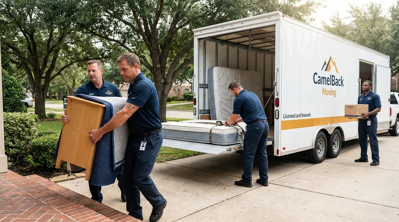 Crew loading residential truck for cross-state move from Harriman, TN