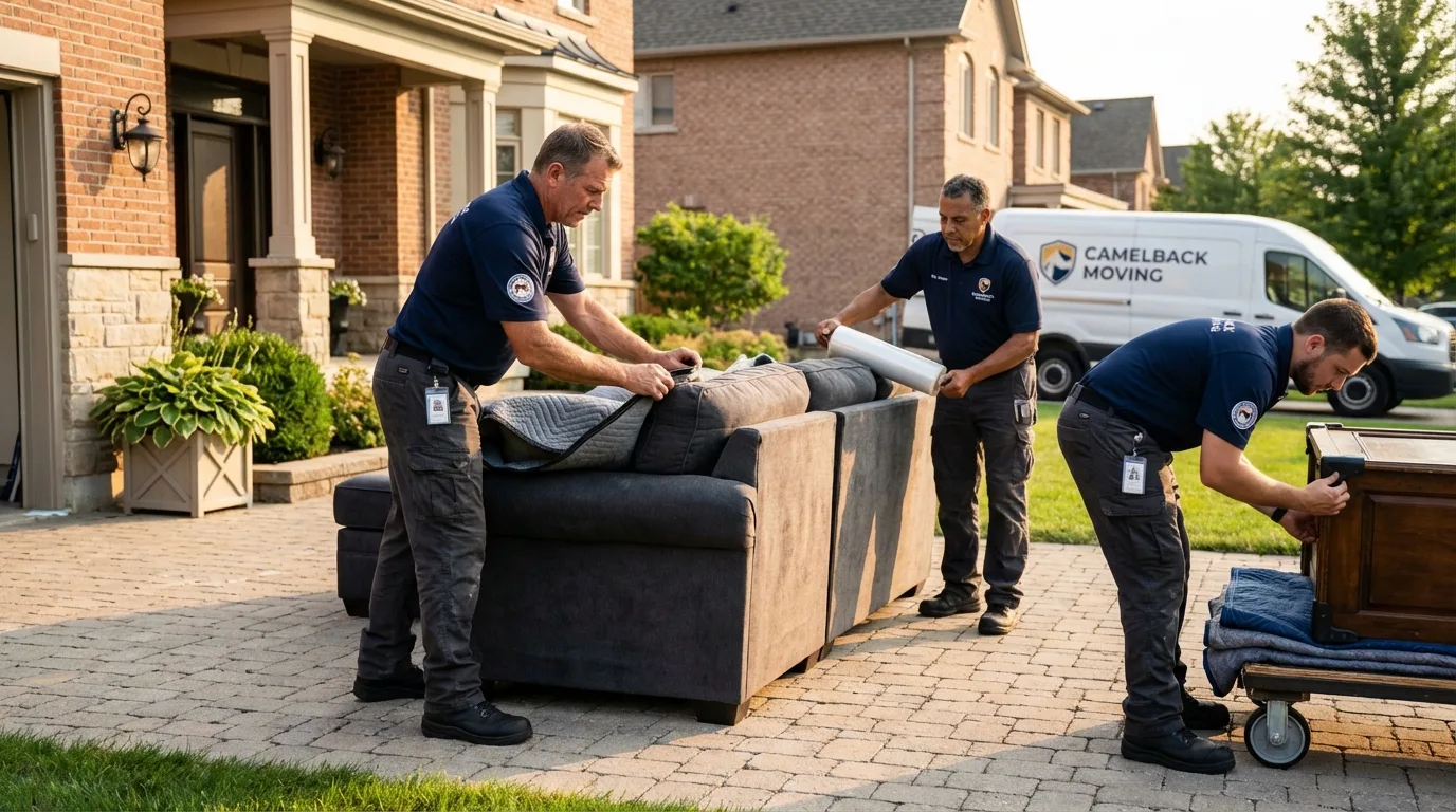 Large estate moving crew wrapping furniture in Harriman, TN